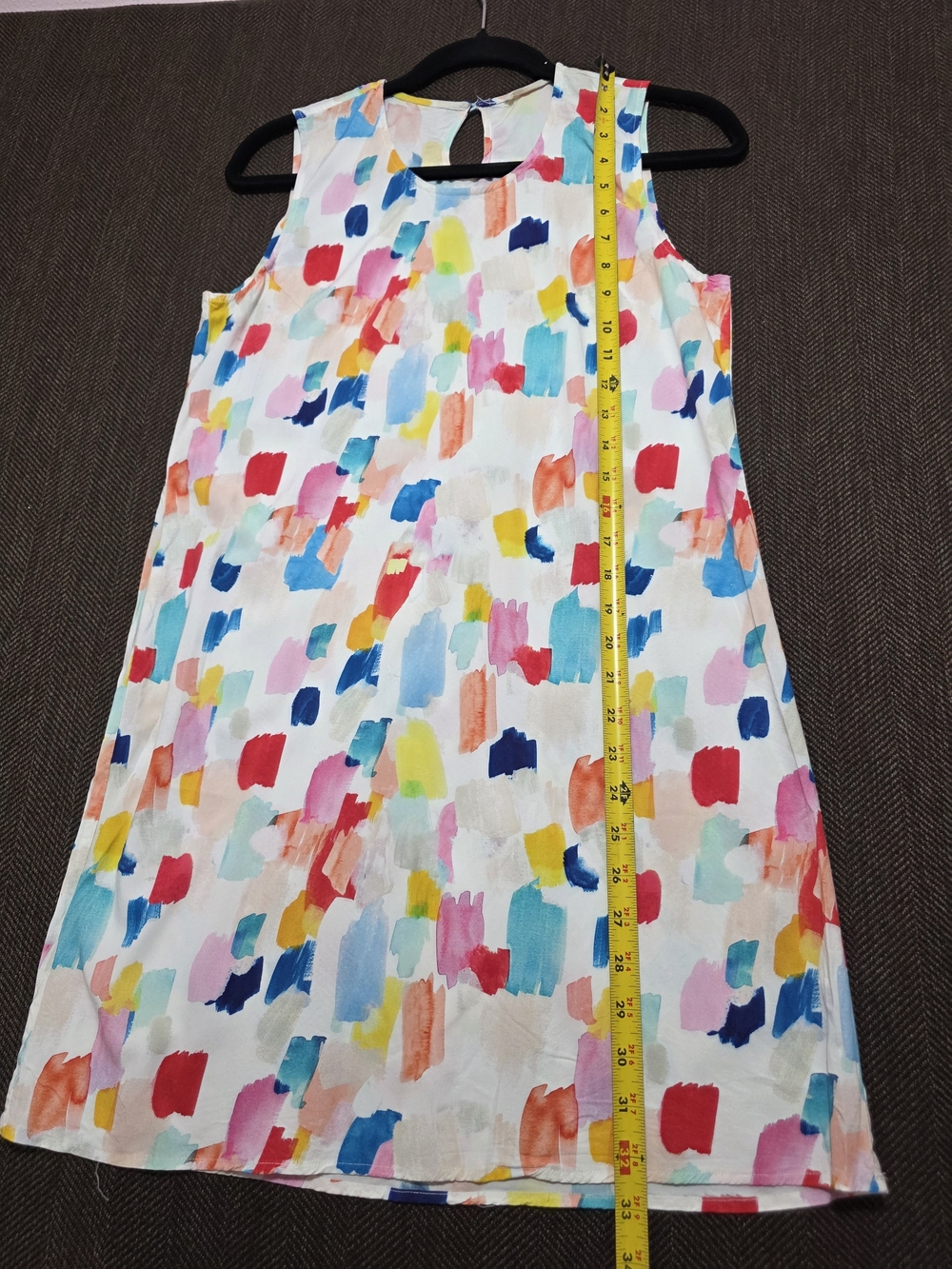 Marine Layer White Mini Dress with Multicolor Brushstroke Print - Picture 8 of 8